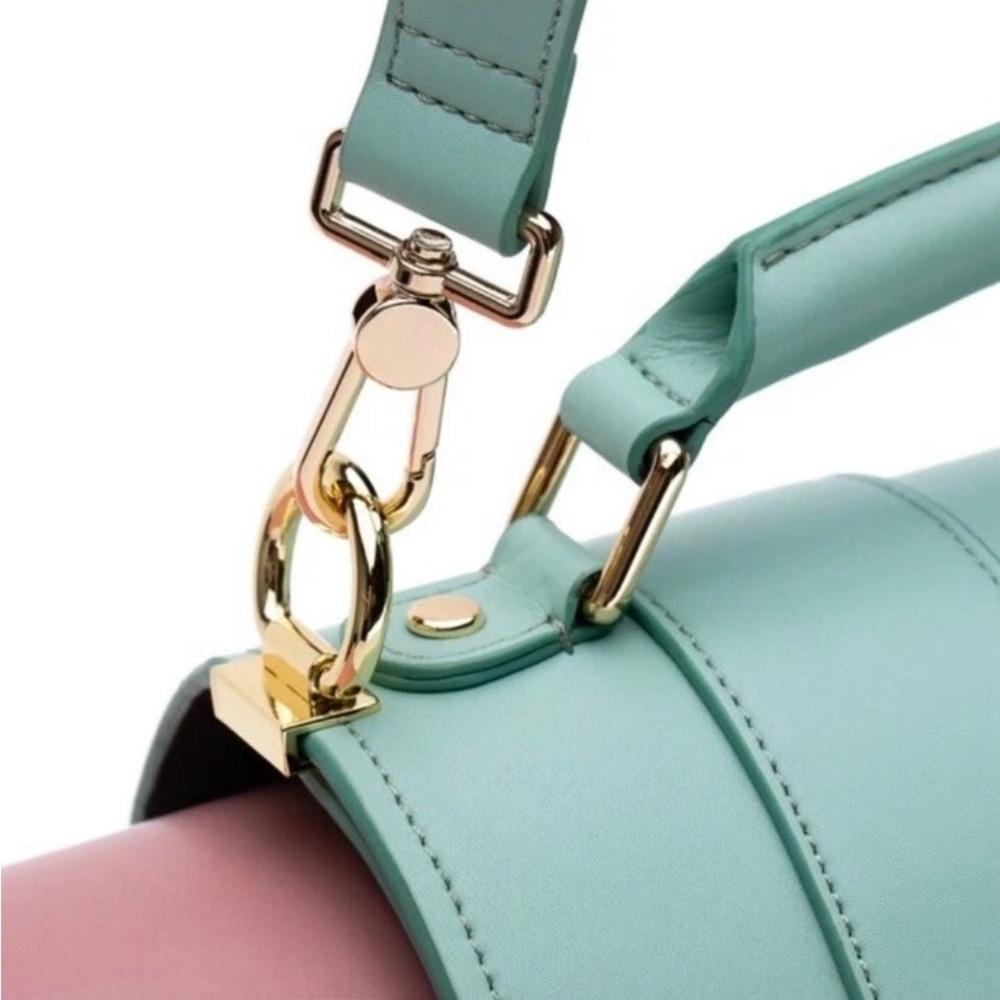 NWTs!!!! Women's SAIA Handbag Green/Pink Crossbody Yoga Mat Bag One Size - Picture 7 of 8